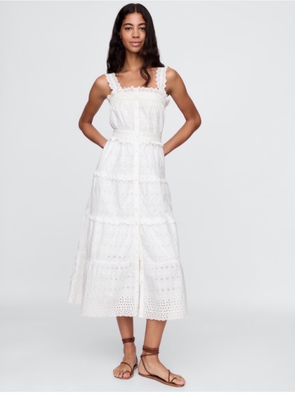 NWT Gap × DÔEN Eyelet Midi Dress